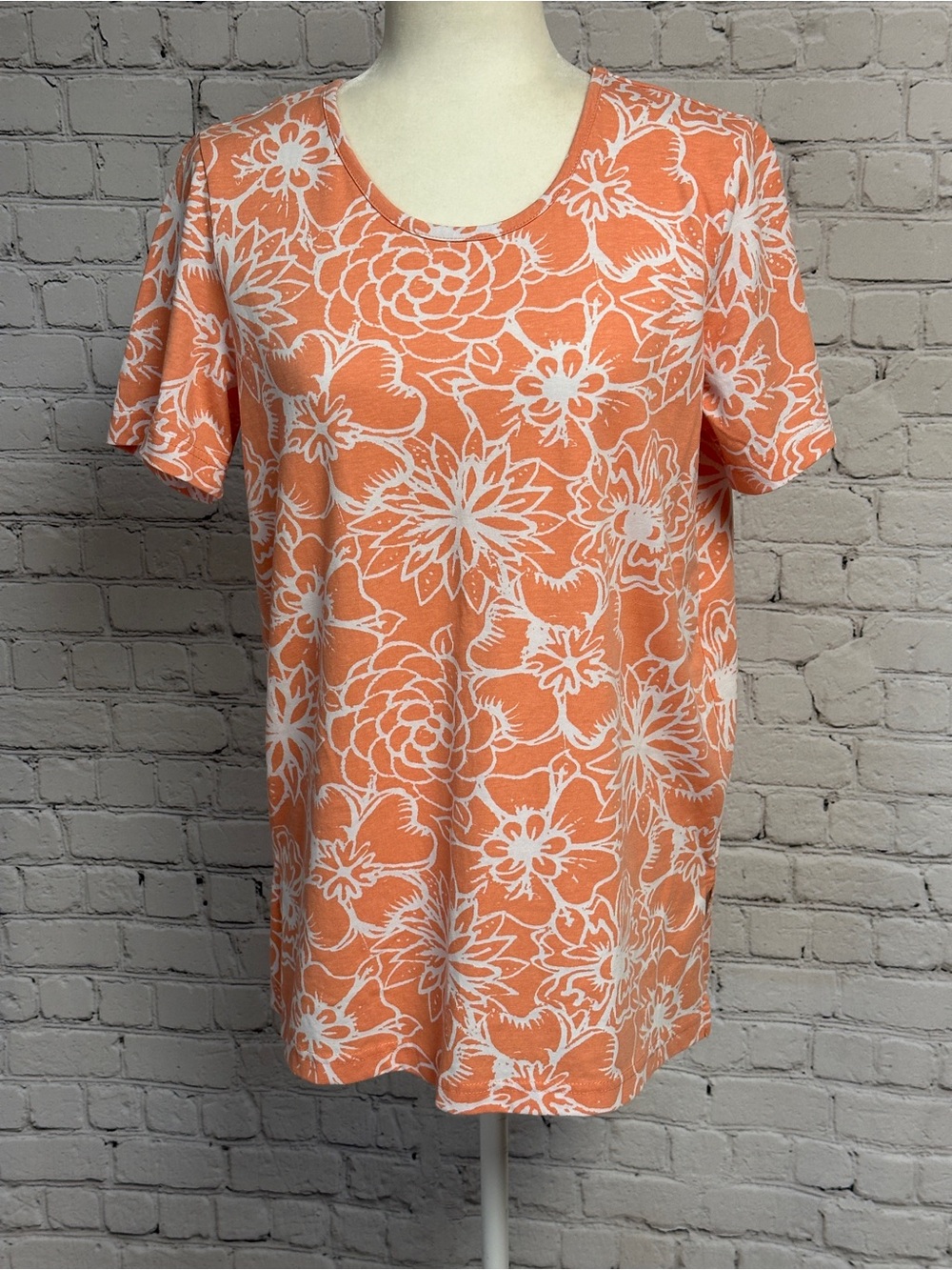Blair Orange Floral Short Sleeve Tee